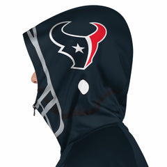 Houston Texans Pro Player Helmet Full-Zip Hooded Track Jacket Navy/Red | NFL