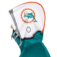 Miami Dolphins Pro Player Retro Helmet Full-Zip Hooded Track Jacket Aqua/Coral | NFL