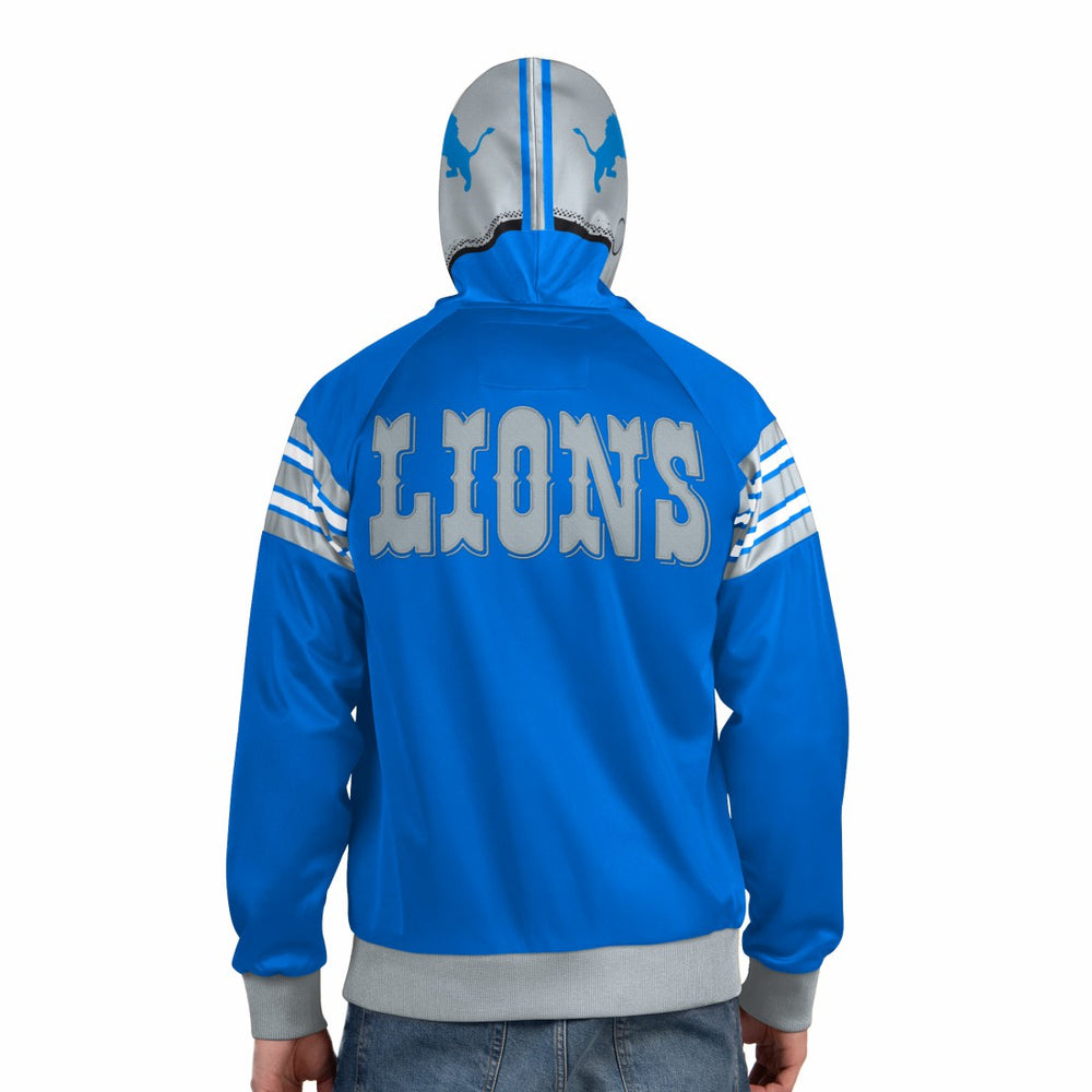 Detroit Lions Pro Player Retro Helmet Full-Zip Hooded Track Jacket Blue/Silver | NFL