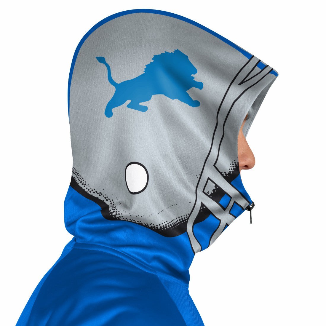 Detroit Lions Pro Player Retro Helmet Full-Zip Hooded Track Jacket Blue/Silver | NFL