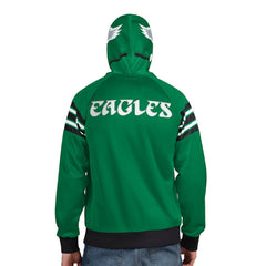 Philadelphia Eagles Pro Player Retro Helmet Full-Zip Hooded Track Jacket Kelly Green/Black | NFL