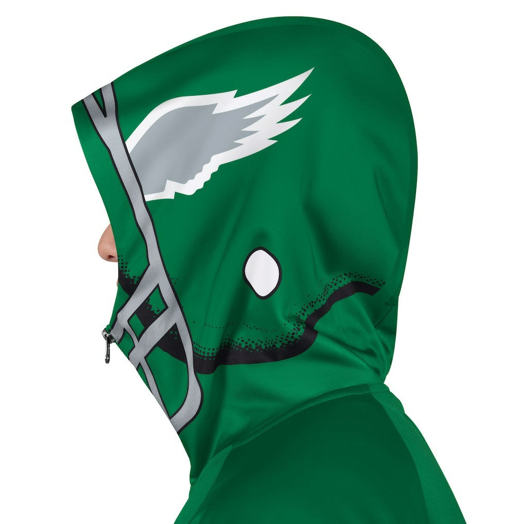 Philadelphia Eagles Pro Player Retro Helmet Full-Zip Hooded Track Jacket Kelly Green/Black | NFL
