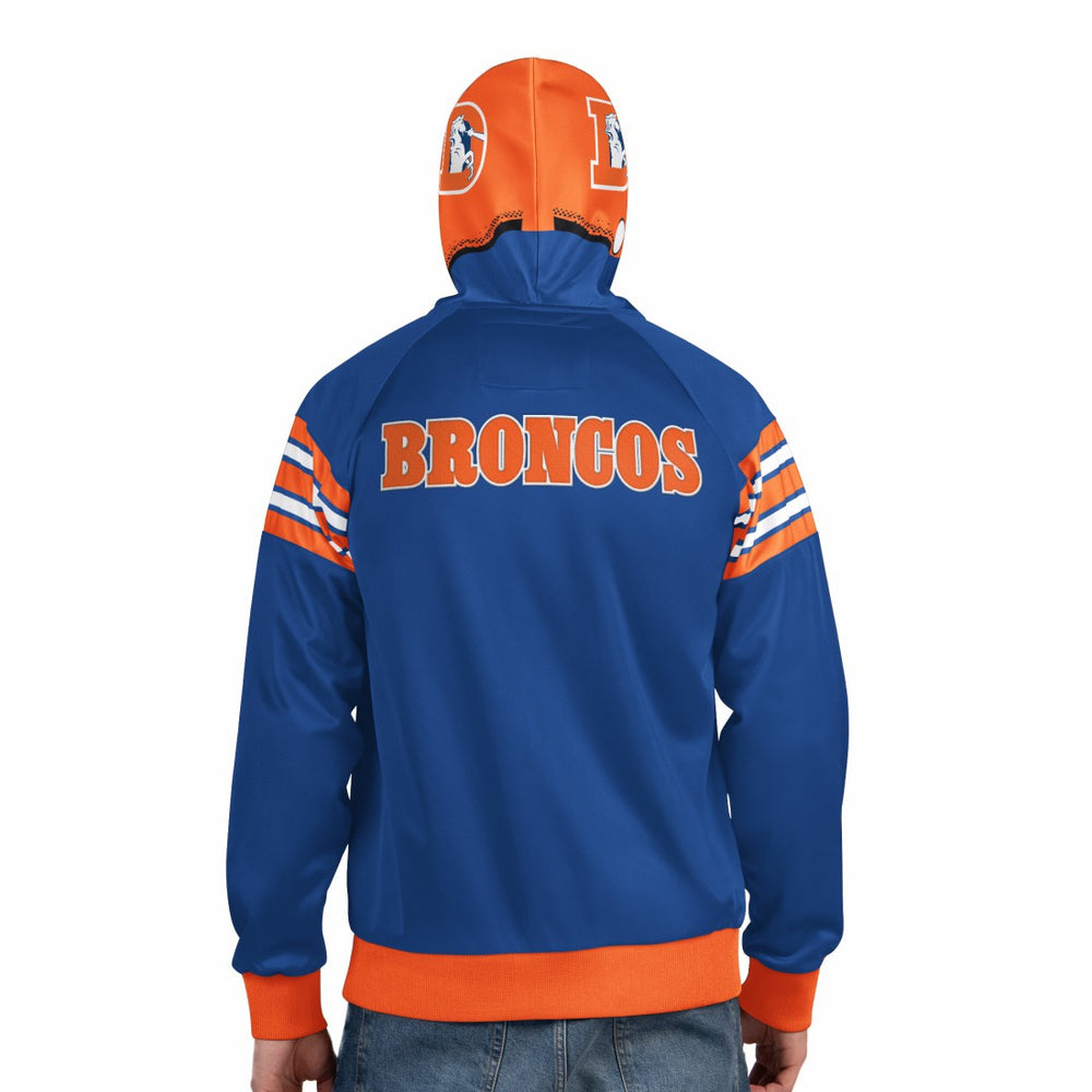Denver Broncos Pro Player Retro Helmet Full-Zip Hooded Track Jacket Royal/Orange | NFL