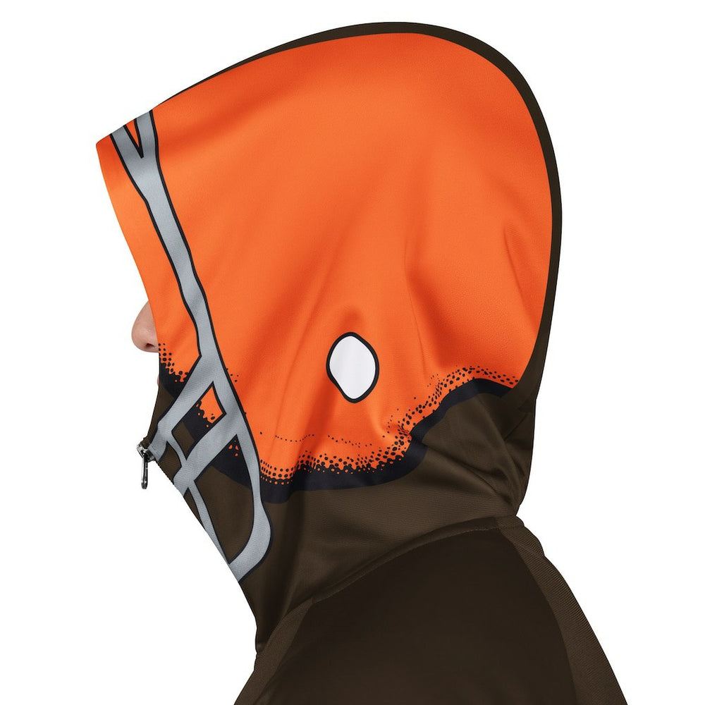 Cleveland Browns Pro Player Retro Helmet Full-Zip Hooded Track Jacket Brown/Orange | NFL