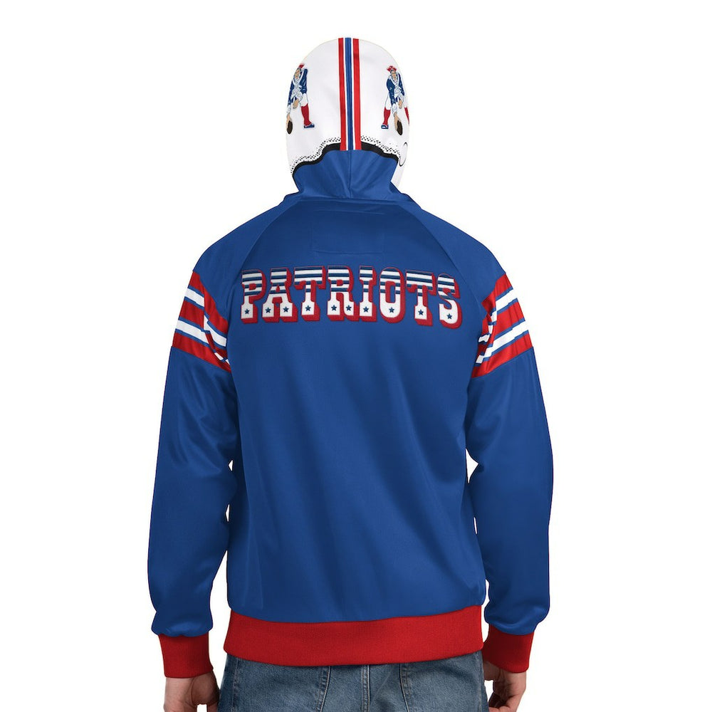 New England Patriots Pro Player Retro Helmet Full-Zip Hooded Track Jacket Royal/Red | NFL