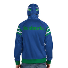 Seattle Seahawks Pro Player Retro Helmet Full-Zip Hooded Track Jacket Royal/Green | NFL