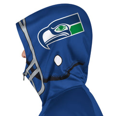 Seattle Seahawks Pro Player Retro Helmet Full-Zip Hooded Track Jacket Royal/Green | NFL