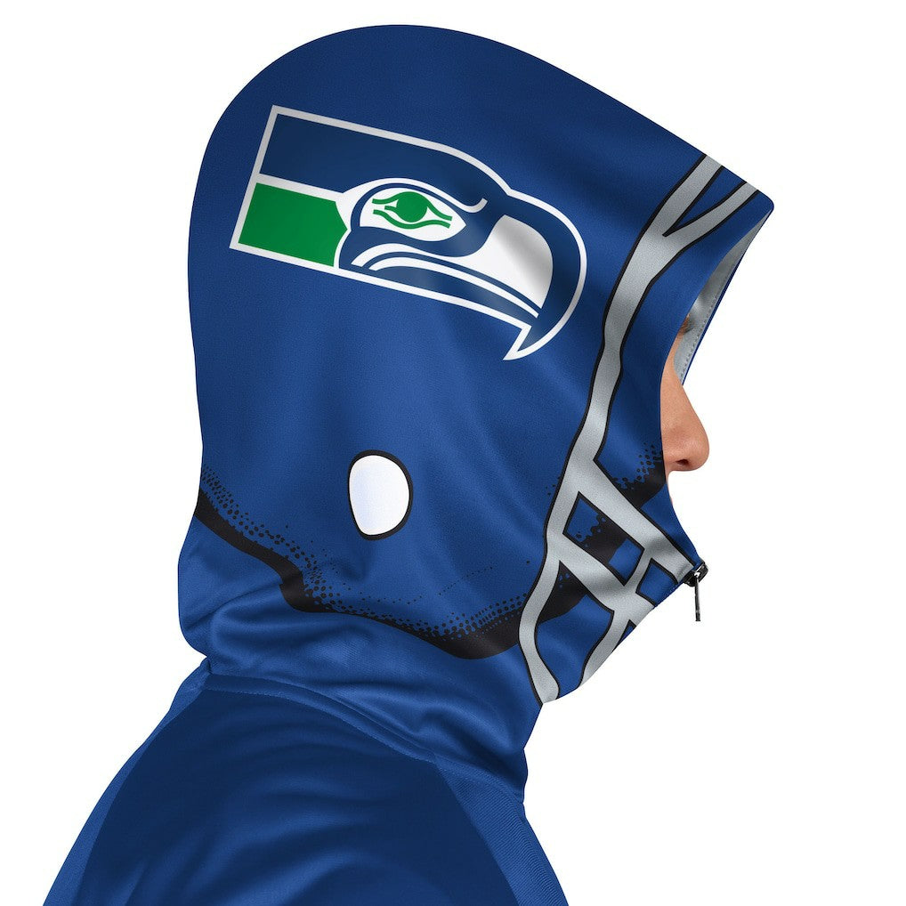 Seattle Seahawks Pro Player Retro Helmet Full-Zip Hooded Track Jacket Royal/Green | NFL