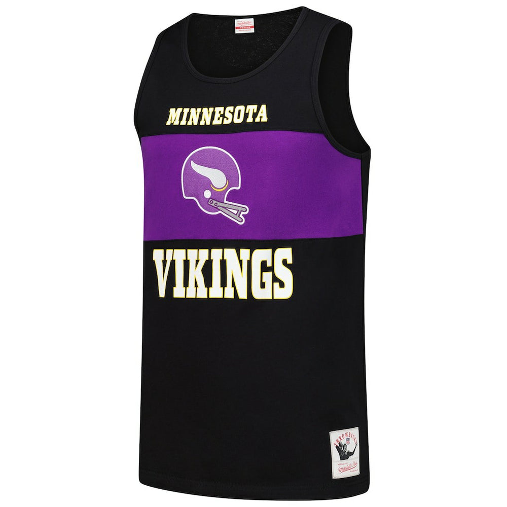 Minnesota Vikings Retro Colorblock Tank Top Black | Mitchell & Ness