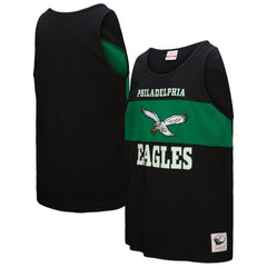 Philadelphia Eagles Retro Colorblock Tank Top Black | Mitchell & Ness