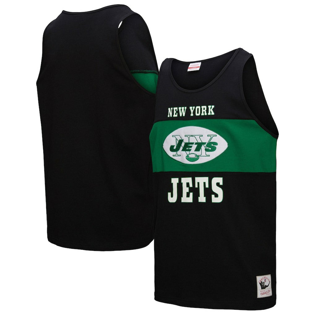 New York Jets Retro Colorblock Tank Top Black | Mitchell & Ness