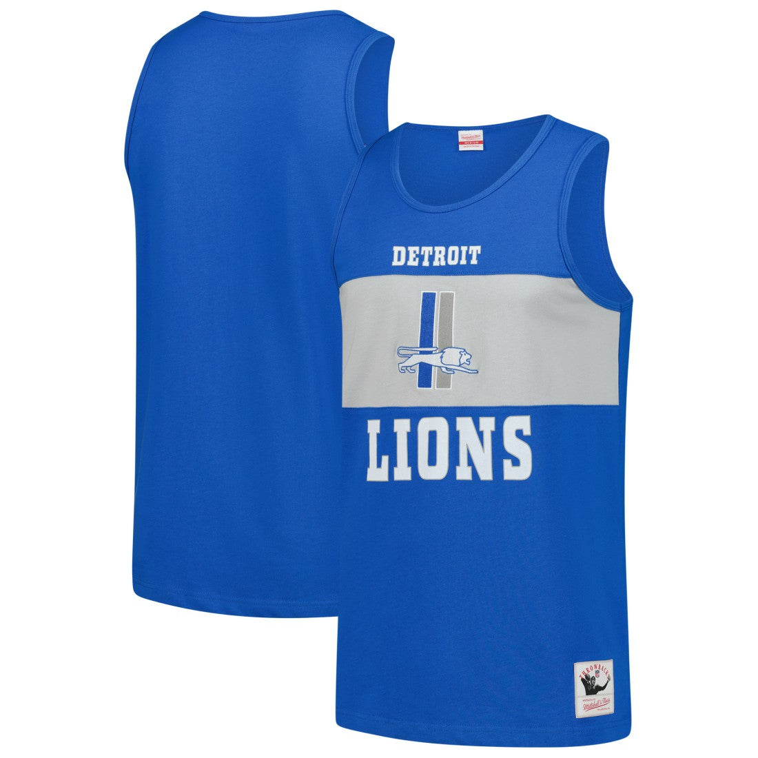 Detroit Lions Retro Colorblock Tank Top Blue | Mitchell & Ness