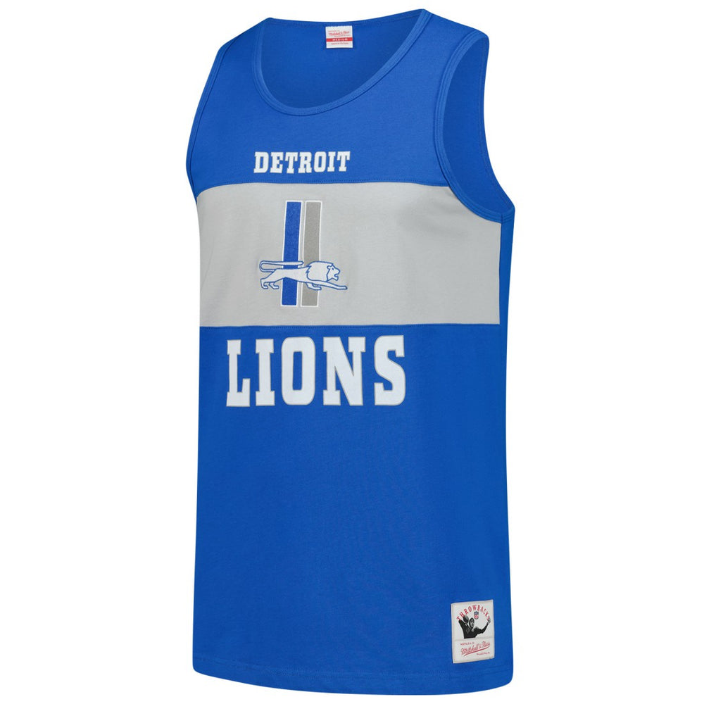 Detroit Lions Retro Colorblock Tank Top Blue | Mitchell & Ness