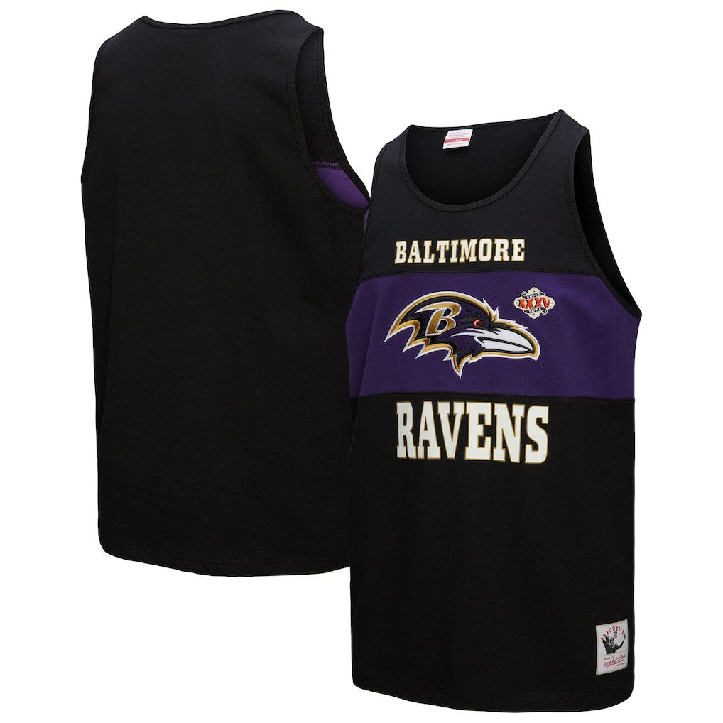 Baltimore Ravens Retro Colorblock Tank Top Black | Mitchell & Ness