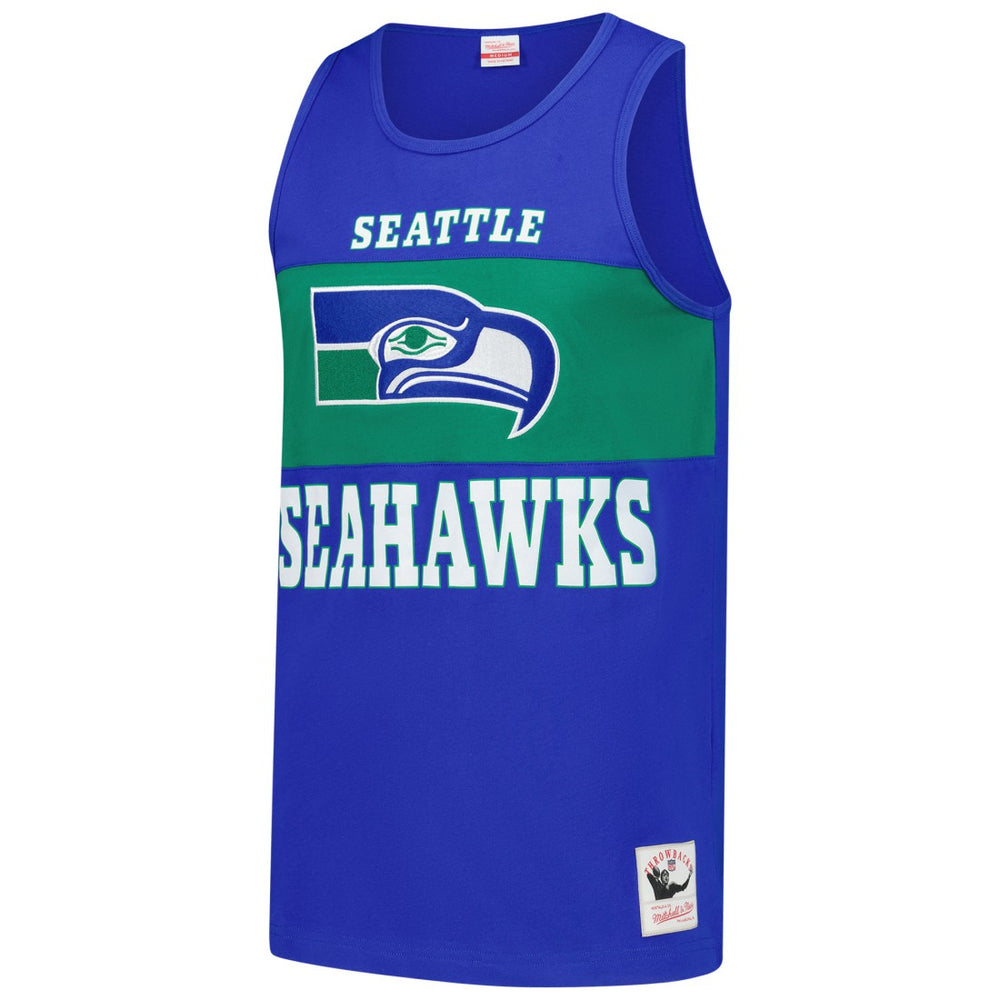 Seattle Seahawks Retro Colorblock Tank Top Royal | Mitchell & Ness