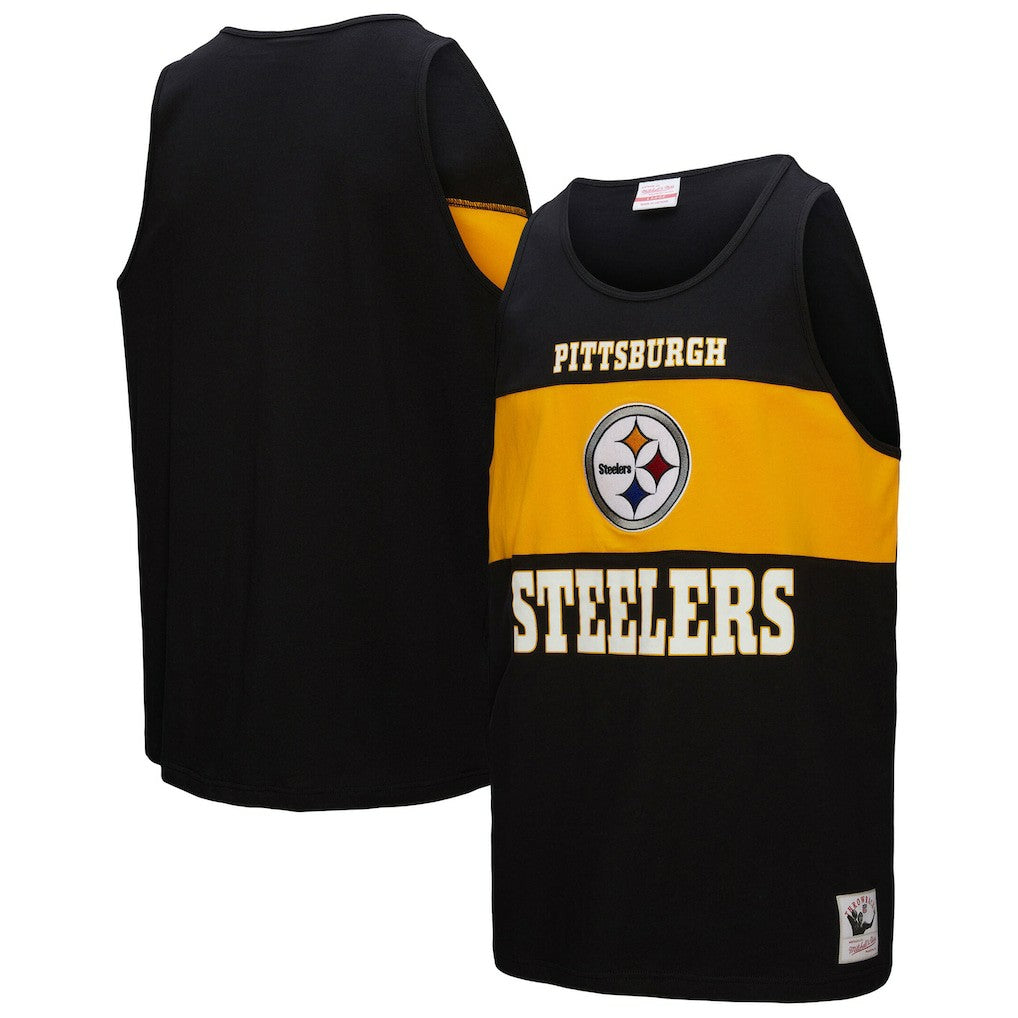 Pittsburgh Steelers Retro Colorblock Tank Top Black | Mitchell & Ness