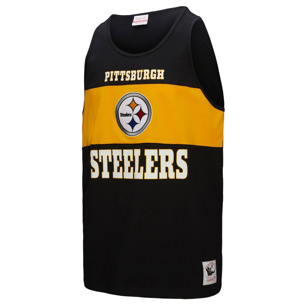 Pittsburgh Steelers Retro Colorblock Tank Top Black | Mitchell & Ness
