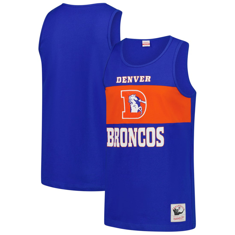Denver Broncos Retro Colorblock Tank Top Royal | Mitchell & Ness