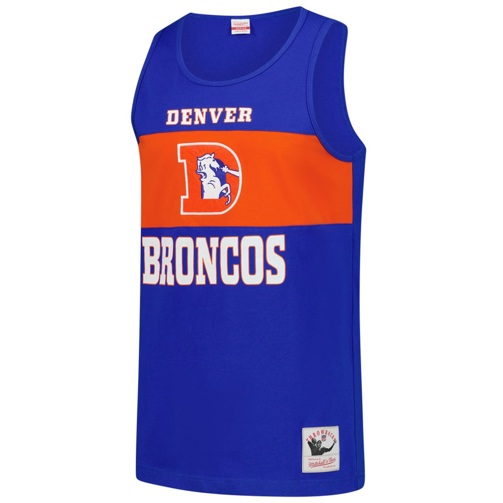 Denver Broncos Retro Colorblock Tank Top Royal | Mitchell & Ness