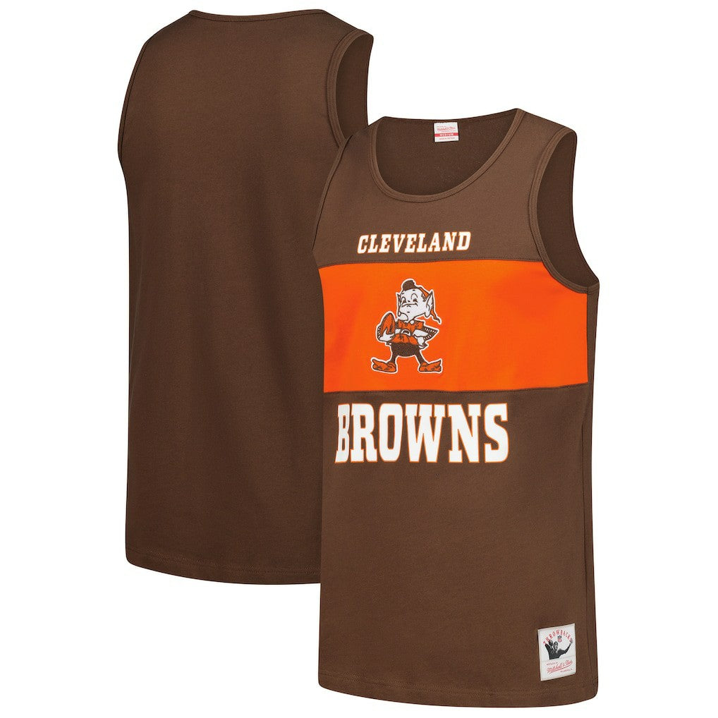 Cleveland Browns Retro Colorblock Tank Top Brown | Mitchell & Ness