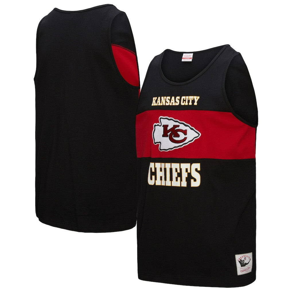 Kansas City Chiefs Retro Colorblock Tank Top Black | Mitchell & Ness