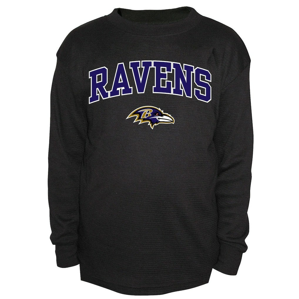 Baltimore Ravens Big & Tall Thermal Long Sleeve Crew Neck T-Shirt Black | Fanatics