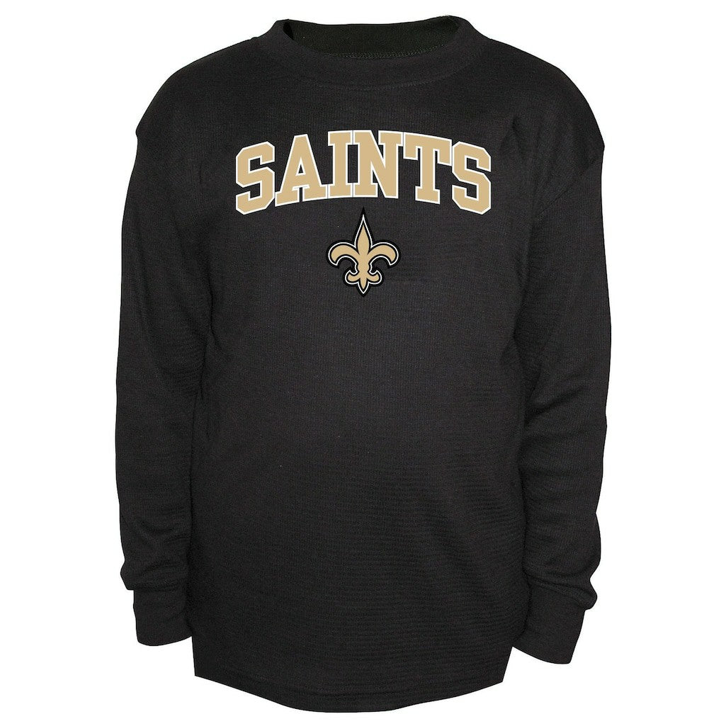 New Orleans Saints Big & Tall Thermal Long Sleeve Crew Neck T-Shirt Black | Fanatics