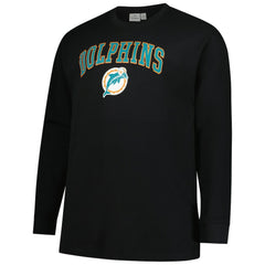 Miami Dolphins Big & Tall Throwback Thermal Long Sleeve T-Shirt Black | Fanatics