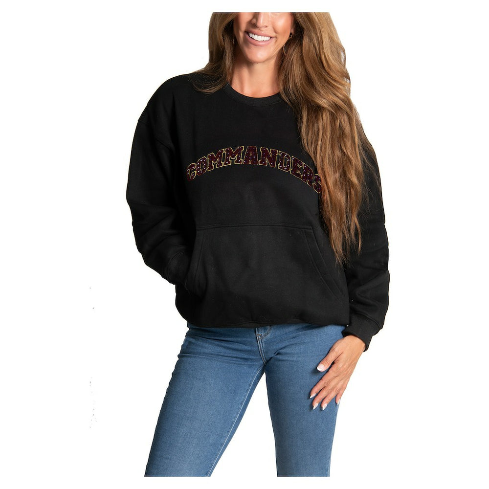 Washington Commanders Cuce Women's Chenille Jeweled Sweatshirt Black | NFL