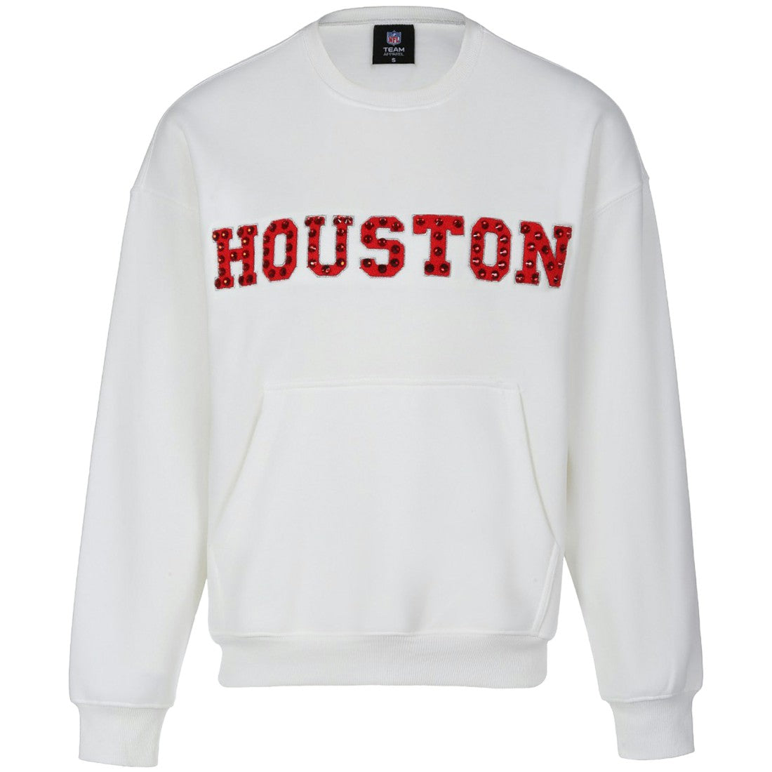 Houston Texans Cuce Women's Chenille Jeweled Sweatshirt White | NFL