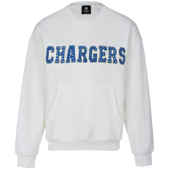 Los Angeles Chargers Cuce Women's Chenille Jeweled Sweatshirt White | NFL