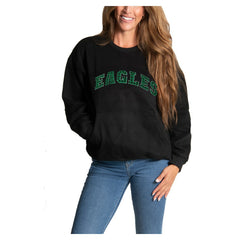 Philadelphia Eagles Cuce Women's Chenille Jeweled Sweatshirt Black | NFL