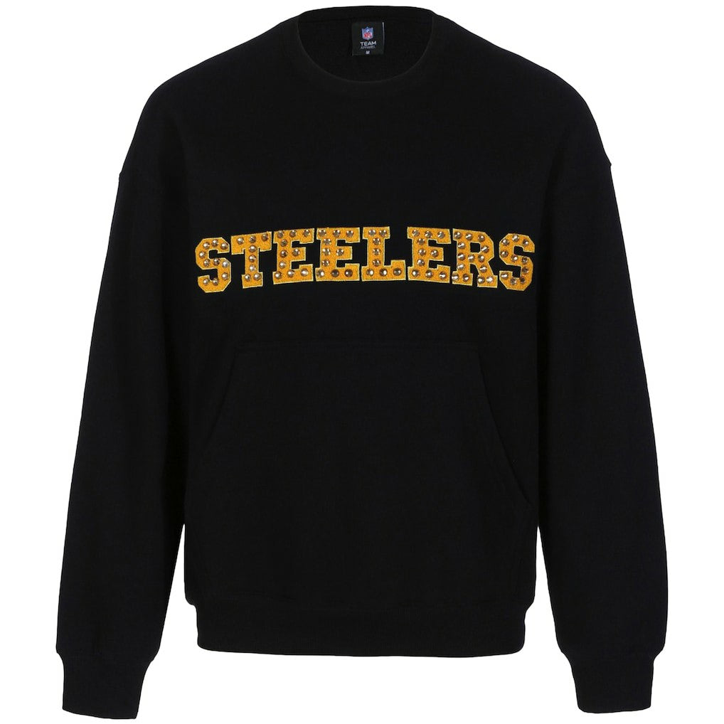 Pittsburgh Steelers Cuce Women's Chenille Jeweled Sweatshirt Black | NFL