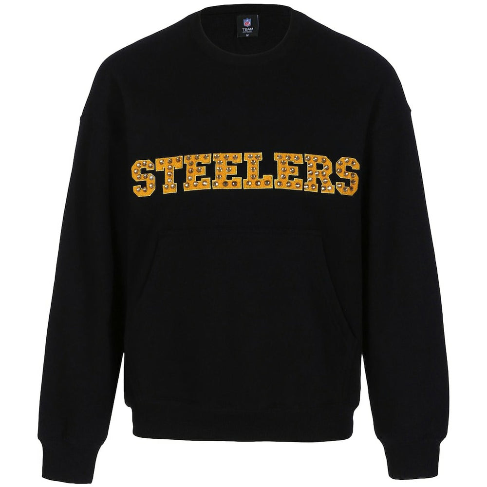 Pittsburgh Steelers Cuce Women's Chenille Jeweled Sweatshirt Black | NFL