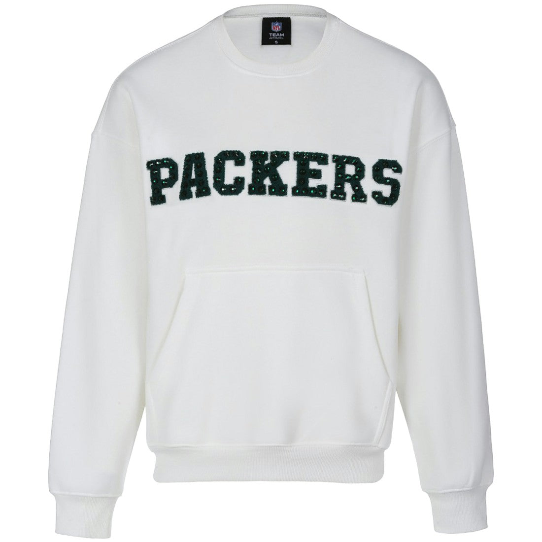 Green Bay Packers Cuce Women's Chenille Jeweled Sweatshirt White | NFL