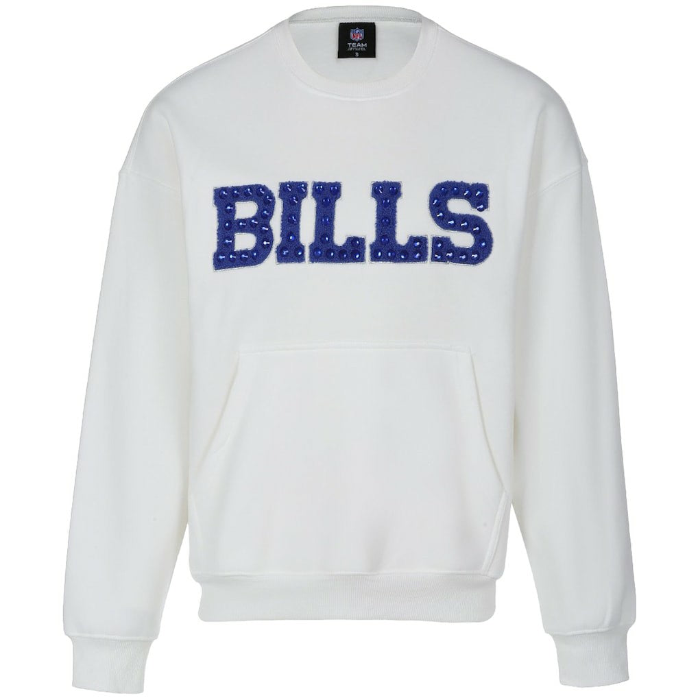 Buffalo Bills Cuce Women's Chenille Jeweled Sweatshirt White | NFL