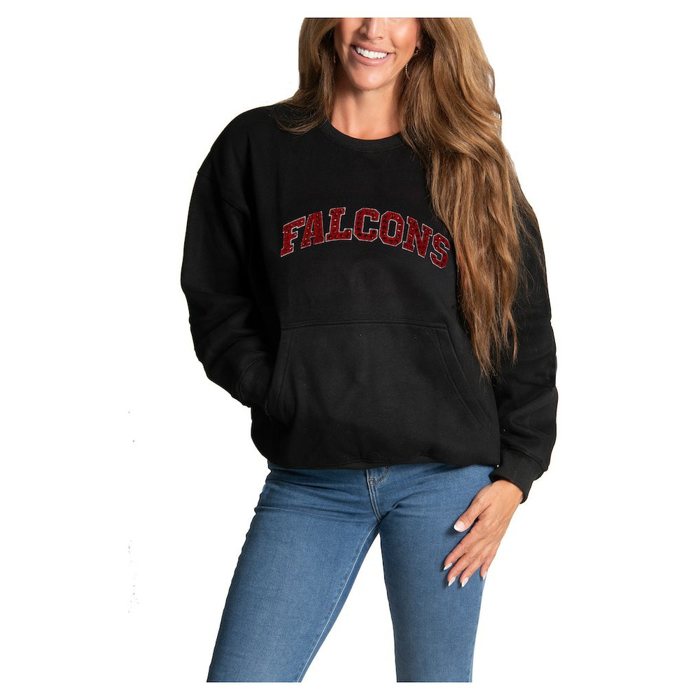 Atlanta Falcons Cuce Women's Chenille Jeweled Sweatshirt Black | NFL