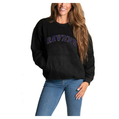 Baltimore Ravens Cuce Women's Chenille Jeweled Sweatshirt Black | NFL