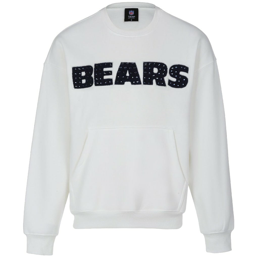 Chicago Bears Cuce Women's Chenille Jeweled Sweatshirt White | NFL
