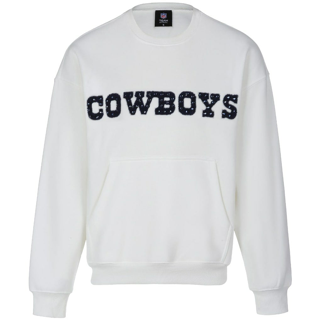 Dallas Cowboys Cuce Women's Chenille Jeweled Sweatshirt White | NFL