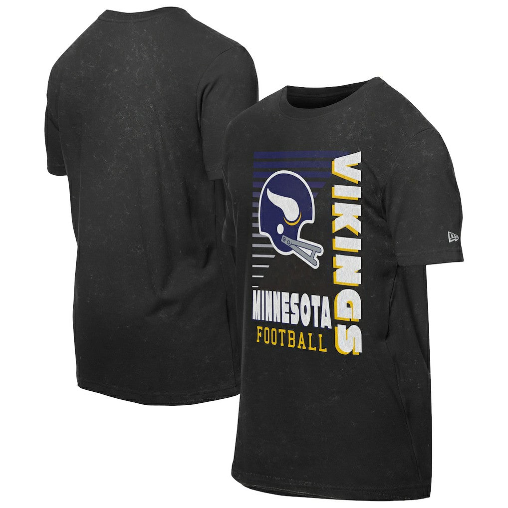 Minnesota Vikings New Era Retro Logo Enzyme Washed Oversized T-Shirt Black | NFL