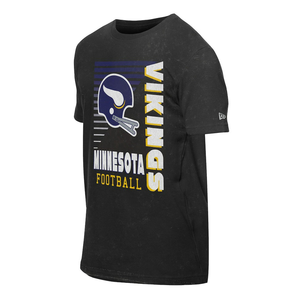 Minnesota Vikings New Era Retro Logo Enzyme Washed Oversized T-Shirt Black | NFL