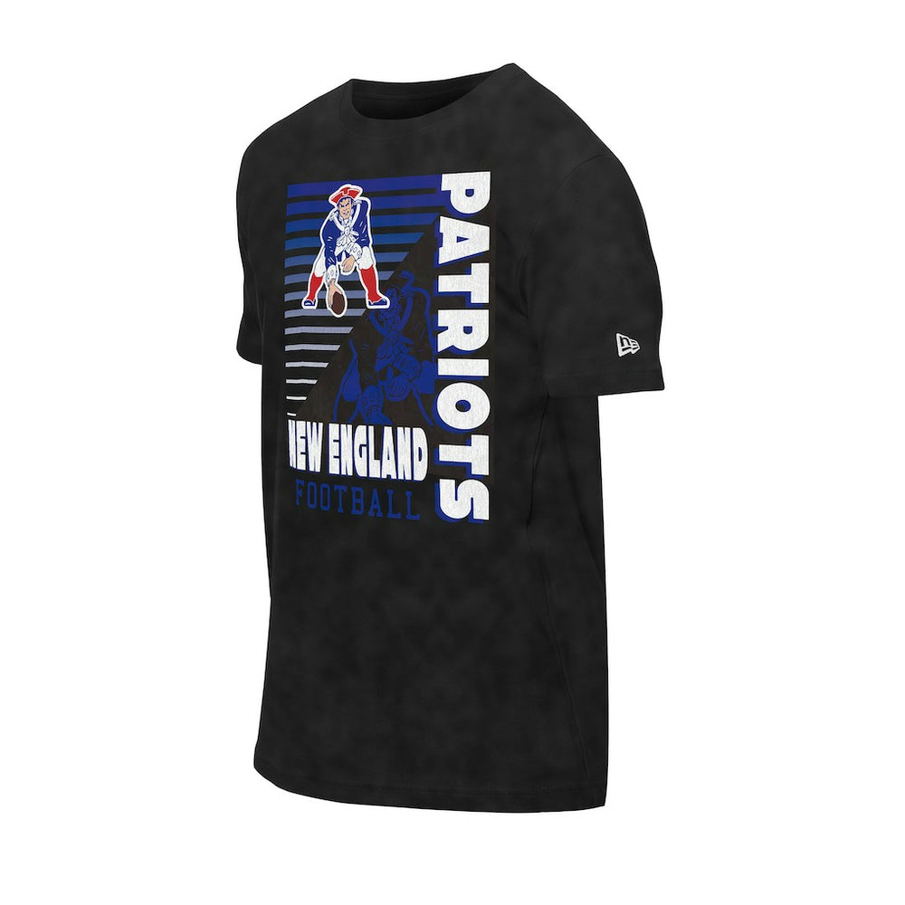 New England Patriots New Era Retro Logo Enzyme Washed Oversized T-Shirt Black | NFL