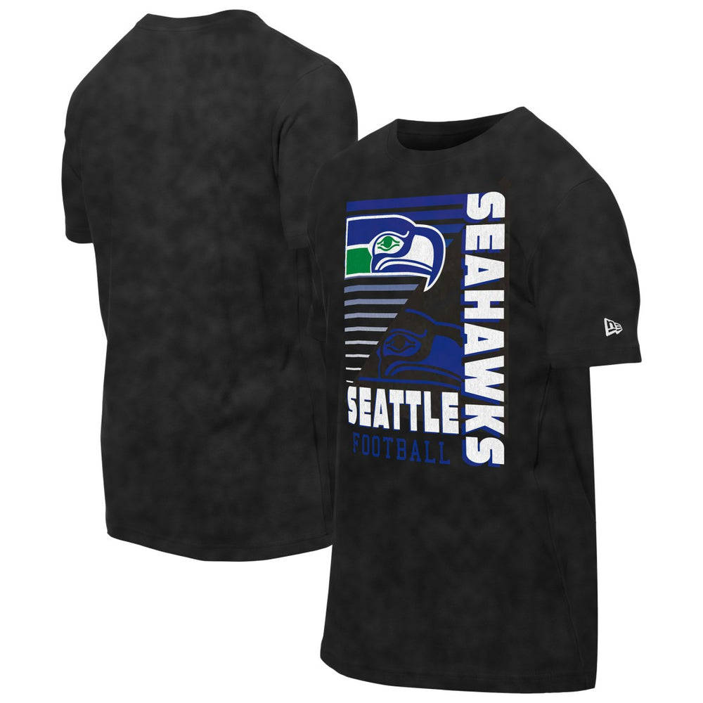Seattle Seahawks New Era Retro Logo Enzyme Washed Oversized T-Shirt Black | NFL