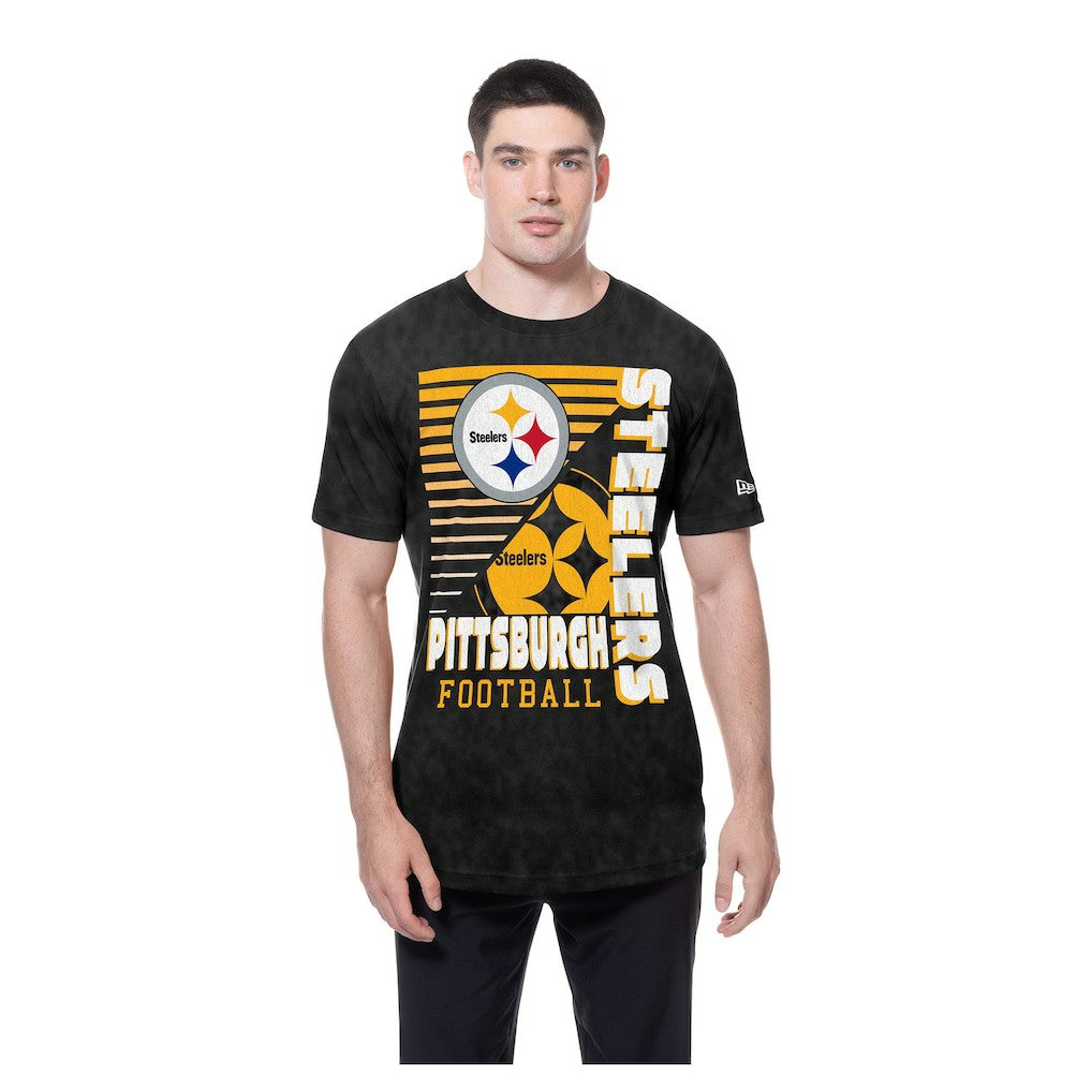 Pittsburgh Steelers New Era Enzyme Washed Oversized T-Shirt Black | NFL