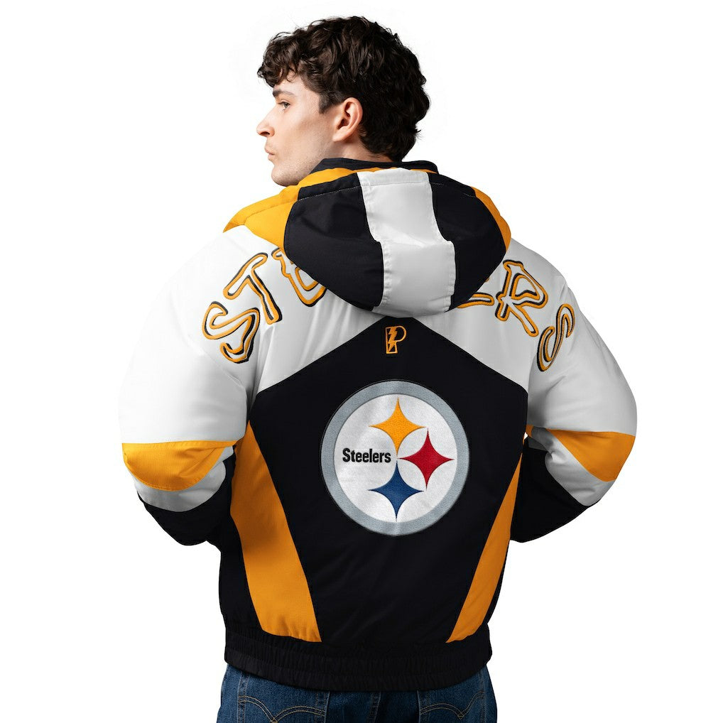 Pittsburgh Steelers Pro Player Shoulder To Shoulder Polyfill Full-Zip Hooded Jacket Black/Gold | NFL