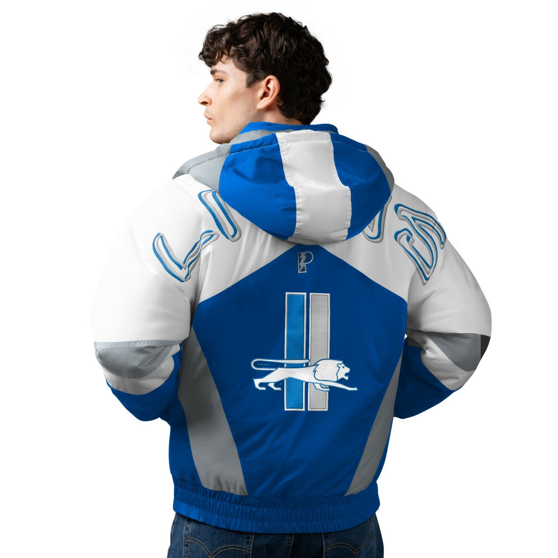 Detroit Lions Pro Player Shoulder To Shoulder Polyfill Full-Zip Hooded Jacket Blue | NFL