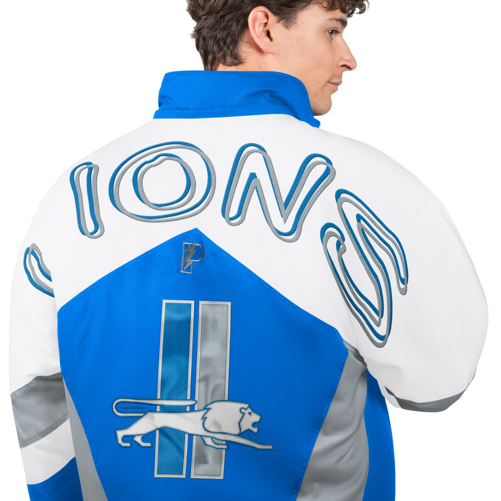 Detroit Lions Pro Player Shoulder To Shoulder Polyfill Full-Zip Hooded Jacket Blue | NFL