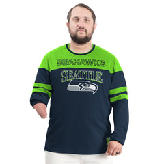 Seattle Seahawks G-III Sports by Carl Banks Adaptive Outlast Long Sleeve T-Shirt College Navy/Neon Green | NFL