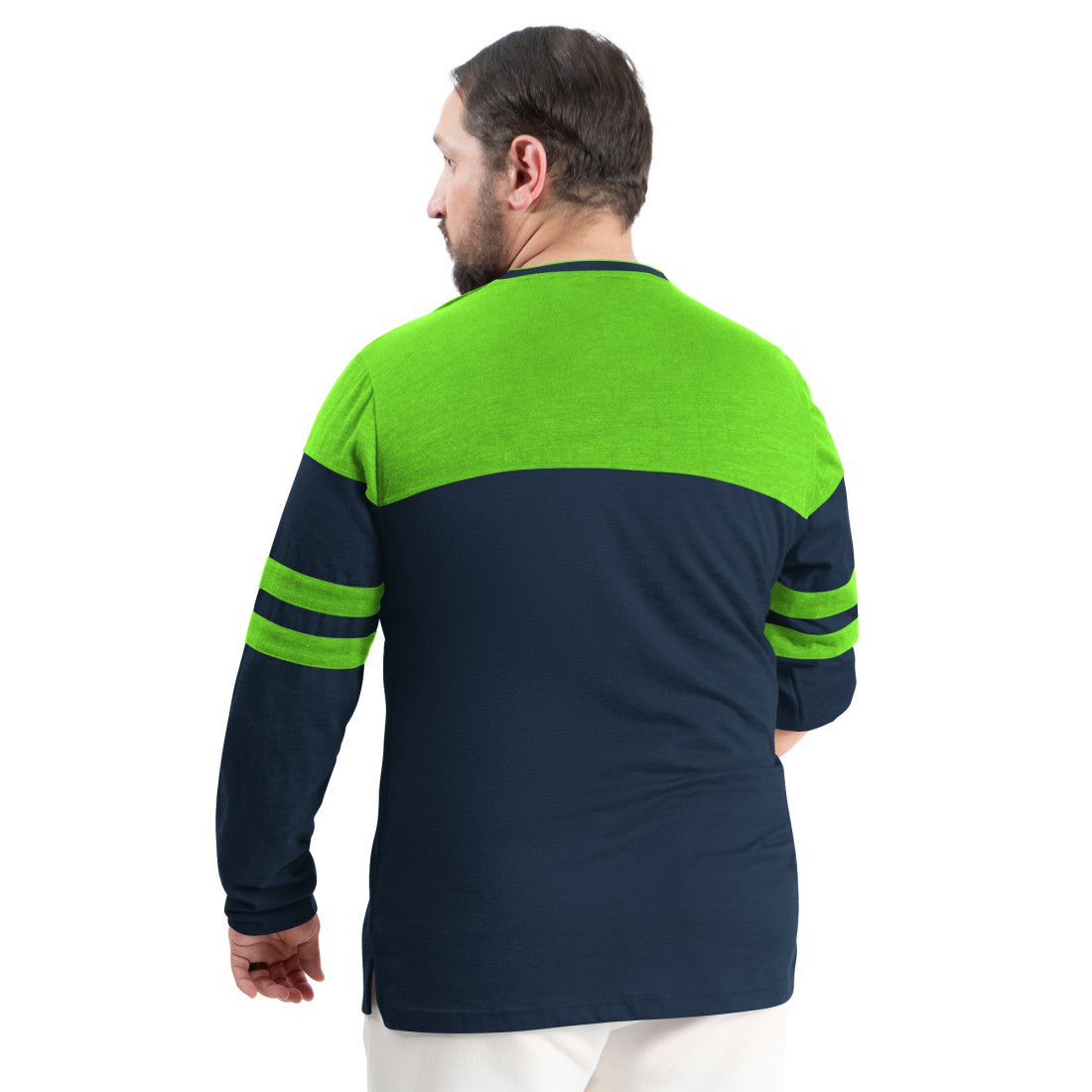 Seattle Seahawks G-III Sports by Carl Banks Adaptive Outlast Long Sleeve T-Shirt College Navy/Neon Green | NFL